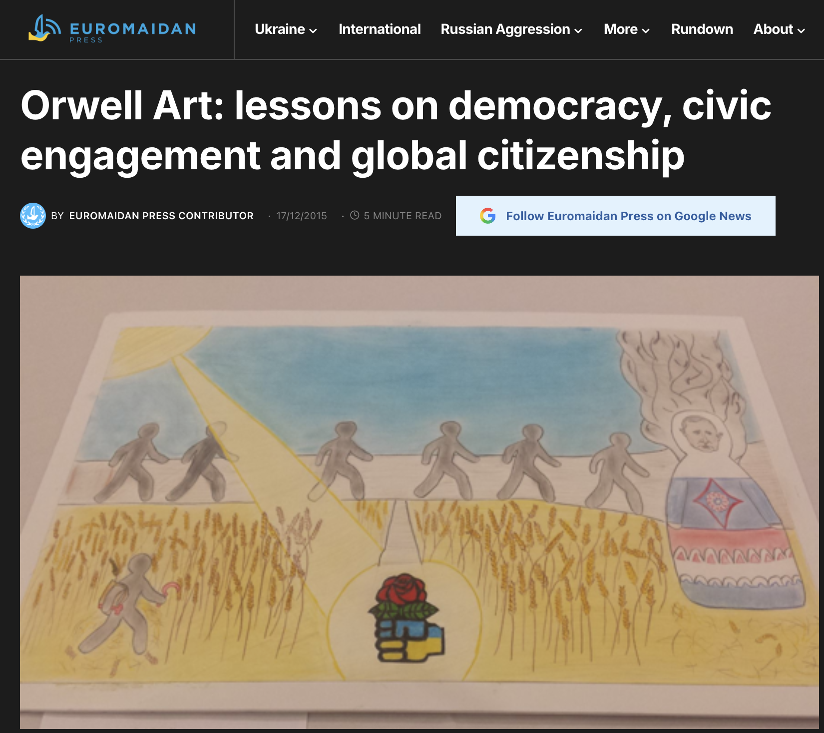 Nadia Guerrera Article and Artwork for Orwell Art Project.