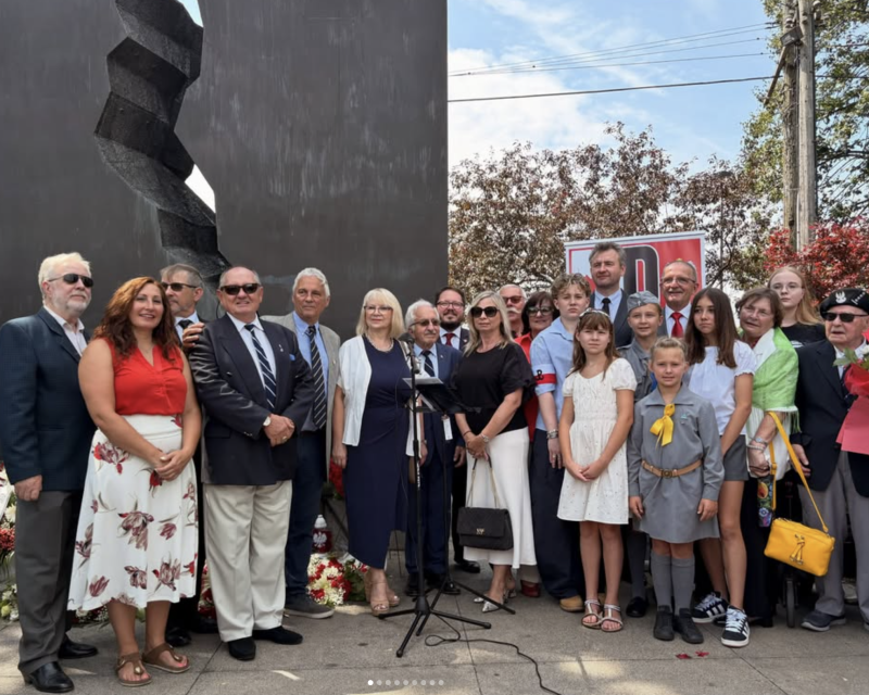 Nadia with the Polish community, commemorating the event.